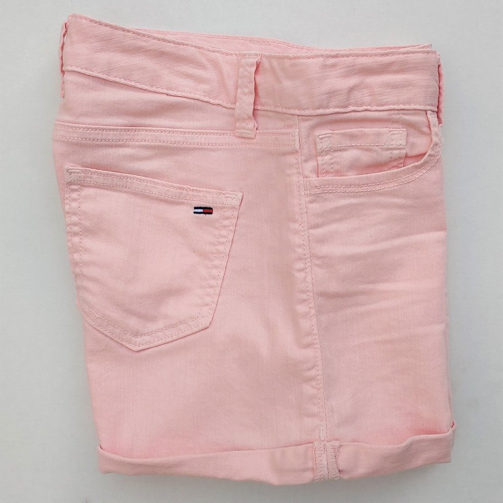 Tommy Hilfiger Light Pink Cuffed Denim Shorts 0